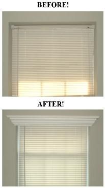 the before and after pictures of a window sill with blinds pulled down to let light in