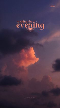 the cover of catching the evening, with clouds in the sky and an orange sun