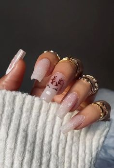 50+ Stunning Winter Nail Art Designs for Christmas and Beyond - HubPages Nagel Tips, Winter Nails Acrylic, Christmas Nails Acrylic, Acrylic Nails Coffin Short, Xmas Nails, Nail Polishes, Best Acrylic Nails, Long Acrylic Nails