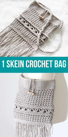 the crochet bag is shown with text overlay