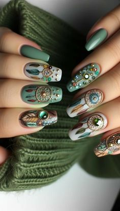 Nails June, Boho Nails, New Years Eve Nails, Unghie Nail Art, Colorful Nails, Her Nails, Fall Nail Art, New Year's Nails, Nail Inspiration