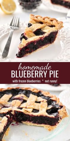 homemade blueberry pie with frozen blueberries is the perfect dessert to serve at any party