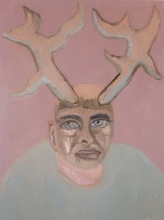 a painting of a man with antlers on his head