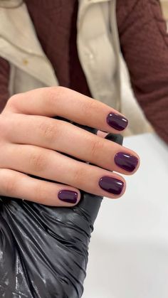 Dark Purple Nails, Money Nails, Look Rich, Short Gel Nails, Purple Nail Polish, Simple Gel Nails, Purple Nail