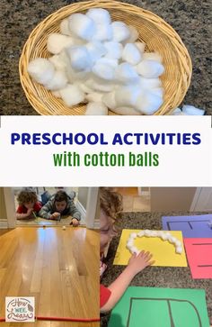 preschool activities with cotton balls and paper