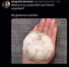 a person holding a ball in their hand with the caption that reads, grie the sorcer @ regthesocer tech where is my crystal ball can't find it