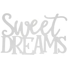 the word sweet dreams in white on a white background