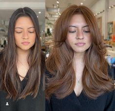 Blonde Copper, Warm Brown Hair, Medium Length Wavy Hair, Rich Brunette, Brown Hair Looks, Redken Shades, Brown Hair Inspo, Chocolate Brown Hair