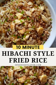 Hibachi style fried rice at home Habachi Fried Rice, Fried Rice Japanese, Hibachi Rice, Hibachi Fried Rice, Rice Japanese, Japanese Fried Rice, Hibachi Recipes, Asian Dinner, Wok Recipes