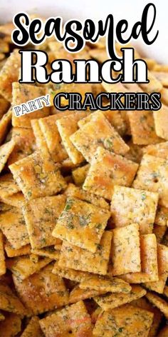 a bowl full of seasoned ranch crackers