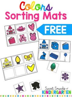 colorful sorting mats with free printables for kids