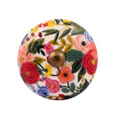 an image of a flowered knob on a white background