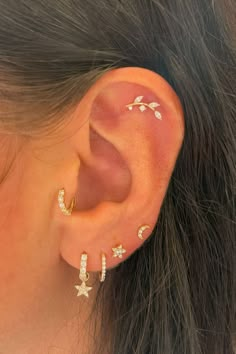 an ear with three small stars on it