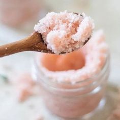 Pink Himalayan Salt Scrub, Our Oily House, Exfoliator For Sensitive Skin, Foot Scrub Recipe, Natural Skin Exfoliator, Homemade Foot Scrub, Himalayan Salt Scrub, Essential Oils 101, Skin Scrub