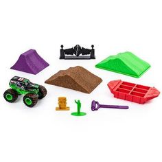 Monster Jam Monster Dirt Deluxe Set Playset - Grave Digger Monster Jam Grave Digger, Pirate Toys, Playmobil Toys, Grave Digger, Cool Toys For Girls, Trucks Birthday Party, Star Trek Starships, Kinetic Sand, You Monster