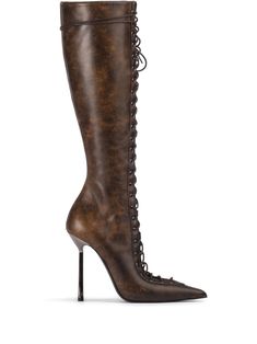 Find LE SILLA 120mm Colette Boots on Editorialist. brown leather corset style front lace-up fastening pointed toe side zip fastening 120mm stiletto heel Boots Leather, Brown Lace Up Boots, Le Silla Shoes, Dr Shoes, Leather Corset, Brown Leather Boots, Shoe Inspo, Girly Shoes, Ballet Flat Shoes