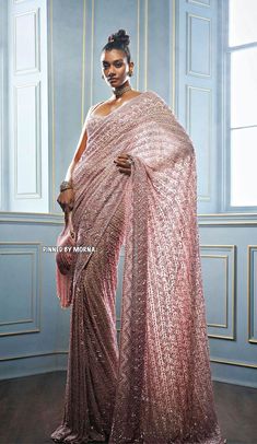 Manish Malhotra - India 🇮🇳 Sequence Saree, Saree Georgette, Bollywood Party, Indian Saree Blouse, Saree For Women, Ready To Wear Saree, Manish Malhotra, Sequence Work, Wedding Designer