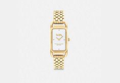 Cadie Watch, 20 Mm X 32.5 Mm | COACH Classic Coach Watch For Formal Occasions, Classic Coach Watches For Formal Occasions, Timeless Coach Jewelry For Gift, Elegant Coach Jewelry With Polished Finish, Modern Coach Gold Watch, Classic Gold Coach Watch, Coach Gold Watches With Metal Dial, Elegant Gold Coach Watch, Elegant Coach Watch With Polished Finish