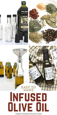 an image of infused olive oil collage