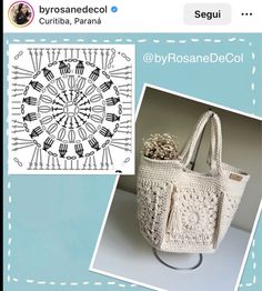 an instagramted photo of a crochet bag and the caption says,