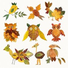 an image of autumn leaves and owls