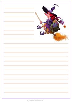 a notepad with an image of a witch flying on top of a broom and holding a