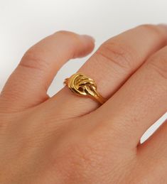 Love Knot Ring 18K Gold plated Stainless Steel Runs True to Size Water Resistant Fancy Rings For Ladies, Ladies Ring Gold, Rings Gold Simple, Gold Ring Designs Unique, Simple Ring Designs Gold, Ladies Rings Gold Design, Gold Ring Design For Women, Ladies Finger Ring, Latest Ring Designs