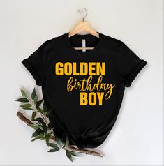 Golden Birthday Girl and Boy Shirt, Birthday Party Gift, Girls Golden Birthday T shirt, Golden Boy Birthday Tee, Golden Birthday Party Shirt ✨ Thank you for shopping! BEST WAY TO ORDER 1. Select the size(Please make sure to check our size chart) 2. Select the color 3.Add a note to seller when checking out with any special requests UNISEX SHIRTS -Unisex t shirt fits like a well-loved favorite, featuring a crew neck, short sleeves and designed with superior airlume combed and ring-spun cotton-poly Gold Tops With Letter Print For Gifts, Gold Letter Print T-shirt For Party, Gold Top With Graphic Print For Birthday, Gold Graphic Print Top For Birthday, Gold Top With Graphic Print, Gold Letter Print T-shirt For Birthday, Gold T-shirt With Letter Print For Birthday, Golden One Birthday, Golden Birthday Party