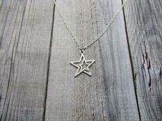 Star Gifts, Silver Star Necklace, Jewelry Star, Star Necklace Silver, Necklace Star, Fancy Necklace, Cross Chain, Stainless Steel Cable, Pretty Jewelry