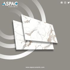 two white marble tiles with grey swirls in the background