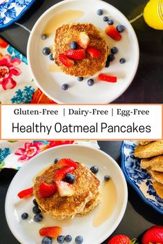 gluten - free dairy - free egg - free healthy oatmeal pancakes