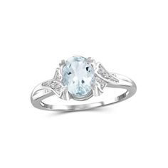 Nowadays, this color is most commonly associated with gemstones, spring and hope. Some of the most desired gemstones are blessed with the sought-after hue, elevating their allure with jewelry aficionados. Admire this hue in close proximity when you adorn yourself with this 1.15 ct. t.g.w. aquamarine and diamond accent ring. Simply perfect to brighten your weekday casuals or to add the finishing touch of sparkle to your favorite little black dress, you\'ll have more than a few envious admirers co Yellow Diamonds, White Diamond Ring, Sterling Silver Rings Bands, Close Proximity, Aquamarine Ring, Silver Jewelry Rings, Everyday Rings, Aquamarine Rings, Pink Amethyst