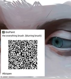 a close up of a person's eye with a qr code on it