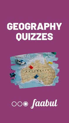 a purple book cover with the words'geography quizzes fabul '