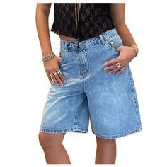 PRICES MAY VARY. Material: Baggy jorts for women, low waisted jean shorts are made of high-quality cotton and polyester fabric. Women y2k baggy jean short, loose denim bermuda shorts, y2k shorts women are comfy and skin-friendly. Feature: Women long jean shorts feature loose fit, wide leg, mid rise, knee length and classic design. baggy jean shorts women, distressed denim midi shorts, cargo jeans blue, low waisted denim shorts, boyfriend jeans, denim bermuda shorts for women. Matching: Carpenter Y2k Jean Shorts With Built-in Shorts For Summer, Y2k High Waist Denim Shorts, Y2k Style Short Jeans For Summer, Y2k Style Short Summer Jeans, Y2k Medium Wash Jean Shorts For Summer, Y2k Denim Blue Jean Shorts For Summer, Y2k Style Baggy Shorts For Summer, Y2k Baggy Summer Shorts, Y2k Style Denim Blue Jean Shorts For Summer