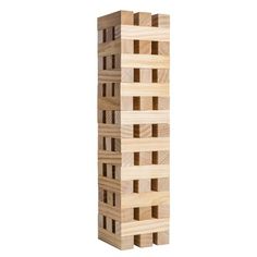 a tall wooden block with multiple sections on each side