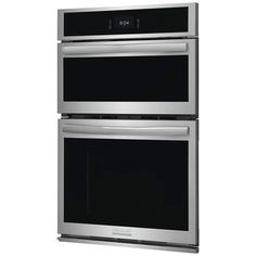 two ovens side by side on a white background