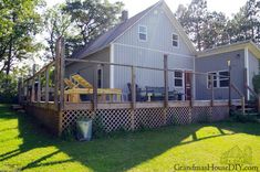 a house that has a deck in front of it