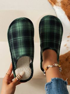 Fashionable Unisex Personality Plaid Indoor/Outdoor Travel Vacation Slippers Green Fashionable    Plain,Striped    Women Shoes, size features are:Bust: ,Length: ,Sleeve Length: Cheap Casual Green Slippers, Comfortable Green Cheap Slippers, Comfortable Green Winter Slippers, Casual Green Non-slip Slippers, Plaid Slippers Women, Embroidery Heart Pattern, Tie For Men, Slippers Cozy, House Shoes