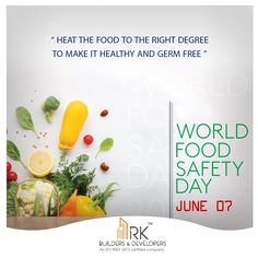 an advertisement for world food safety day with vegetables and fruits in the background, including brochure