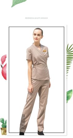 2023 High Quality Uniformes Overalls Women's Khaki Top+Pants 2 Piece Set Hotel Staffs Work Wear Beauty Salon SPA Uniform - AliExpress 200000532 Smart Shopping