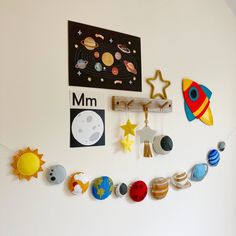 there is a space theme on the wall