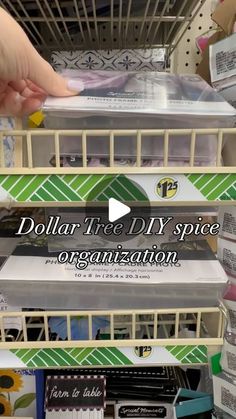 the dollar tree diy spice organization bins are stacked on top of each other