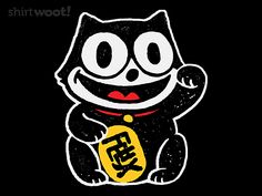 a black and white cat with chinese characters on it's chest, sitting in front of a black background