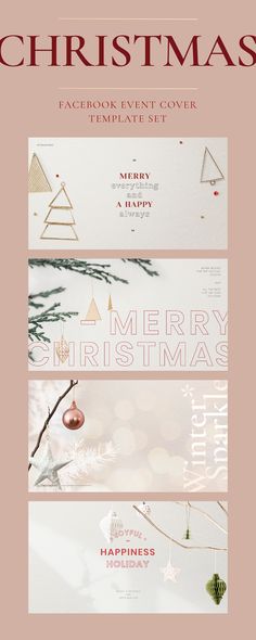 the christmas facebook cover is shown in three different colors