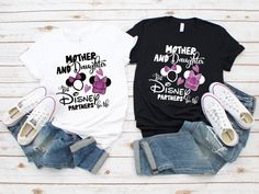 Mother And Daughter Disney Shirts, Mother Daughter Disney Shirts Birthday, Black T-shirt With Letter Print For Disney Trips, Disney Mother And Daughter, Mother Daughter Disney Shirts, Mother Daughter Disney, Disneyland 2024, Disney Trip Shirts, Mother And Daughter