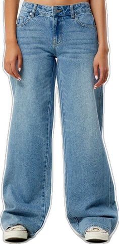 Trendy Baggy Mid-rise Cropped Jeans, Trendy Relaxed Fit Denim Blue Flare Jeans, Trendy Denim Blue Relaxed Fit Flare Jeans, Trendy Flared Relaxed Fit Jeans, Trendy Relaxed Fit Flare Jeans, Baggy Jeans With Frayed Hem, Trendy Flare Jeans With Relaxed Fit, Relaxed Mid-rise Medium Wash Jeans, Casual Non-stretch Wide Leg Cropped Jeans