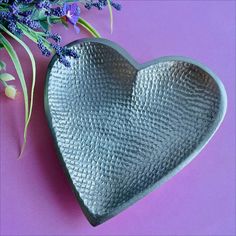 Aluminium Textured Heart Shaped Trinket Dish £8.50 Uk Brands, The Maker, Trinket Dish, Trinket Dishes, Our Home, Lovely Gift, Home Accessories, Heart Shapes