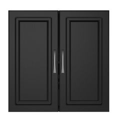 an image of two black doors on a white background with clippings to the left and right