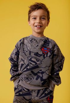 Lola + The Boys Superman Fleece Grey Dino Tee, Gallery Wall Nursery, Boys Tops, Grey Long Sleeve Shirt, Sequin Jacket, Sparkle Dress, Superhero Design